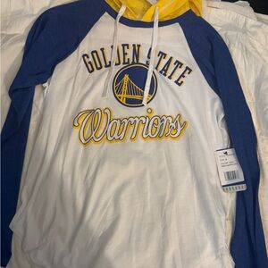 NBA Golden State Warriors Blue and White Long Sleeve Tee athletic lightweight